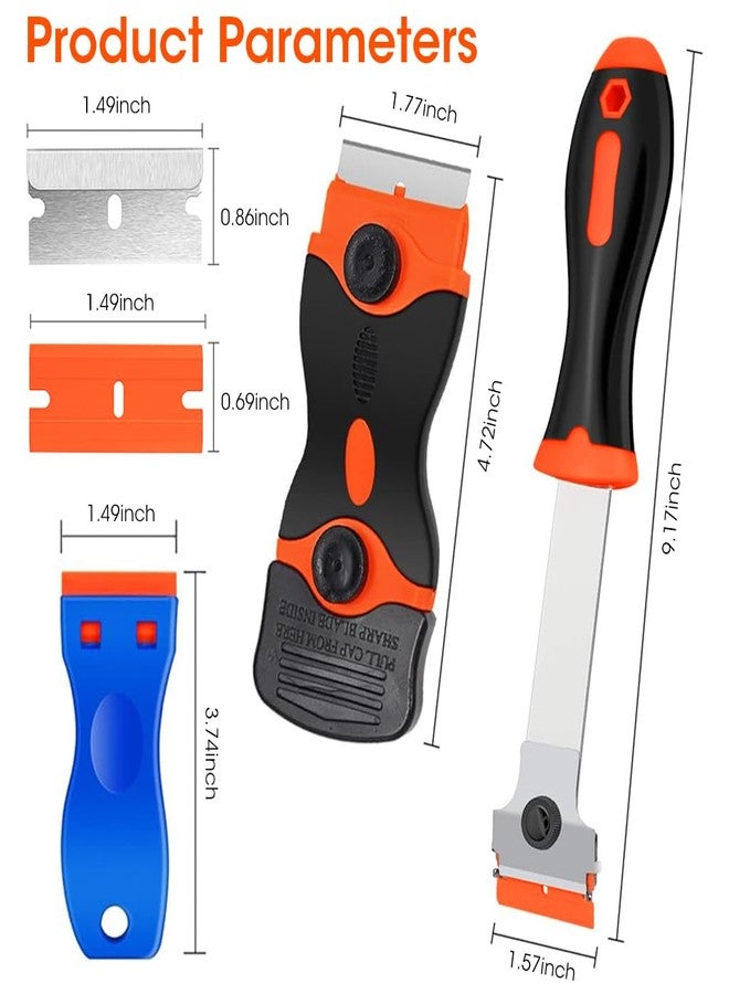 Serplex مكشطة شفرات الحلاقة Serplex®، عبوة من 3 قطع، تتضمن 20 شفرة حلاقة بلاستيكية و20 شفرة معدنية، أداة إزالة الغراء لإزالة الملصقات والعلامات من الجدران والزجاج. - Image 5